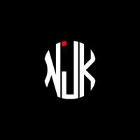 njk brief logo abstract creatief ontwerp. njk uniek ontwerp vector