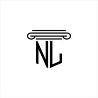 nl letter logo creatief ontwerp met vectorafbeelding vector