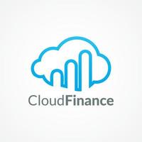 cloud finance logo ontwerpconcept voor investeringsmaatschappij, creatieve bedrijfsadviseur of etc. lichtblauw als kleuridentiteit met witte achtergrond. vector