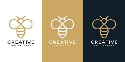 creatieve monogram bee logo vector design collectie