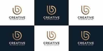 set van monogram typografie letter b logo ontwerp vector