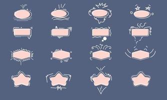 buble chat icon set bundel met schattige lijntekeningen vector