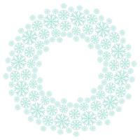 krans van sneeuwvlokken, winter in de vorm van een rond frame voor ontwerp vector