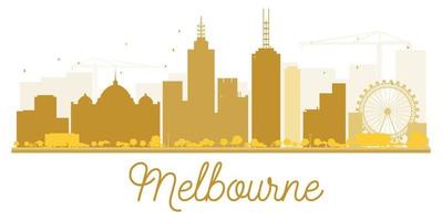 melbourne stad skyline gouden silhouet. vector