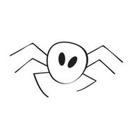 handgetekende spin. halloween-symbool vector