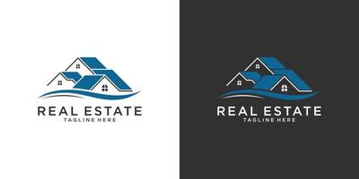 dak en huis logo vector ontwerpconcept. onroerend goed logo