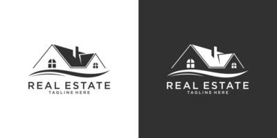 dak en huis logo vector ontwerpconcept. onroerend goed logo