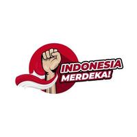 gelukkige indonesië onafhankelijkheidsdag groet ontwerpsjabloon vector