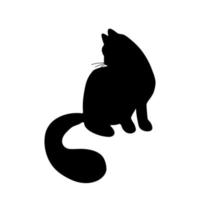 zwart kattensilhouet voor halloween-ontwerpen. hand getekend schattige dieren vectorillustratie. vector