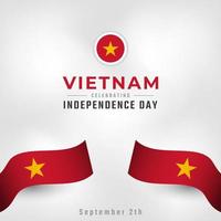 gelukkige vietnam onafhankelijkheidsdag 2 september viering vectorillustratie ontwerp. sjabloon voor poster, banner, reclame, wenskaart of printontwerpelement vector