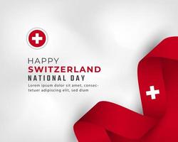 gelukkige nationale feestdag van zwitserland 1 augustus viering vectorillustratie ontwerp. sjabloon voor poster, banner, reclame, wenskaart of printontwerpelement vector