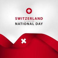 gelukkige nationale feestdag van zwitserland 1 augustus viering vectorillustratie ontwerp. sjabloon voor poster, banner, reclame, wenskaart of printontwerpelement vector