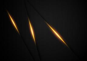 abstract gouden licht op zwarte metalen schaduw overlap met lege ruimte ontwerp moderne futuristische achtergrond vector