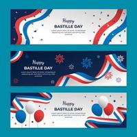 Bastille dag banners vector