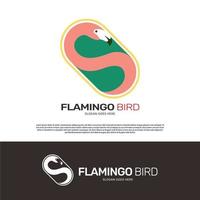 flamingo vogel logo sjabloonontwerp vector