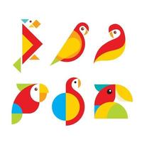 papegaai liefdesvogel logo decorontwerp vector