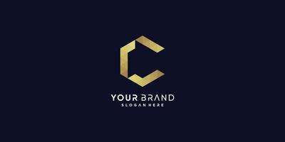 gouden c-letterlogo met creatief concept premium vectordeel 8 vector