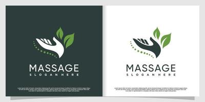 massage logo-ontwerp met creatief concept premium vector