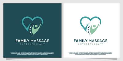 chiropractie logo-ontwerp voor massage, therapie, gezondheid en service premium vectordeel 4. vector