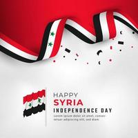 gelukkige dag van de onafhankelijkheid van Syrië 17 april viering vectorillustratie ontwerp. sjabloon voor poster, banner, reclame, wenskaart of printontwerpelement vector