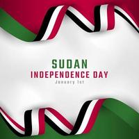 gelukkige dag van de onafhankelijkheid van soedan 1 januari viering vectorillustratie ontwerp. sjabloon voor poster, banner, reclame, wenskaart of printontwerpelement vector
