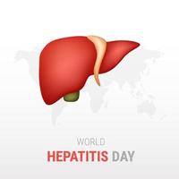 wereld hepatitis dag op witte achtergrond vector