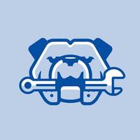 auto bulldog reparatie logo sjabloon vector