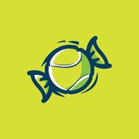 creatieve tennisbal snoep concept logo sjabloon vector