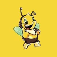 schattige kleine bijen cartoon mascotte vector