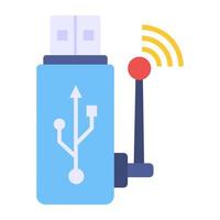 usb-dongle-pictogram, bewerkbare vector