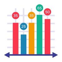 premium downloadpictogram van staafdiagram vector