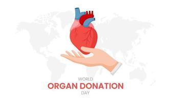 nationale orgaandonordag met menselijk hart vector