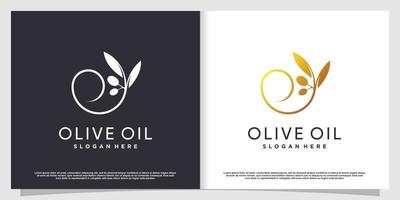 olijflogo met modern creatief element premium vectordeel 3. vector