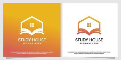 boek huis logo met moderne concept premium vector