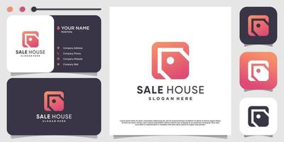 huis logo met verkoop element concept premium vector