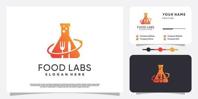 food labs-logo met uniek concept premium vector