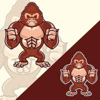 gorilla mascotte logo karakter premium vector