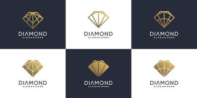 diamanten logo-collectie met moderne creatieve concept premium vector