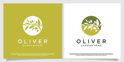 olijflogo met modern creatief element premium vectordeel 4. vector