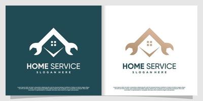 huisservice logo-ontwerp met creatief uniek element premium vectordeel 3. vector