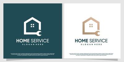 huisservice logo-ontwerp met creatief uniek element premium vectordeel 2. vector