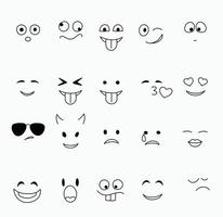 verzameling uit de vrije hand tekenen van emoticons. vector