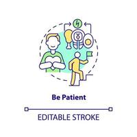 wees geduldig concept icoon. gezonde gewoontes instellen. benaderingen van gezonde voeding abstracte idee dunne lijn illustratie. geïsoleerde overzichtstekening. bewerkbare streek. vector