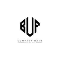 buf letter logo-ontwerp met veelhoekvorm. buf veelhoek en kubusvorm logo-ontwerp. buf zeshoek vector logo sjabloon witte en zwarte kleuren. buf monogram, bedrijfs- en onroerend goed logo.