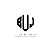 buj letter logo-ontwerp met veelhoekvorm. buj veelhoek en kubusvorm logo-ontwerp. buj zeshoek vector logo sjabloon witte en zwarte kleuren. buj monogram, business en onroerend goed logo.