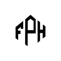 fph letter logo-ontwerp met veelhoekvorm. fph veelhoek en kubusvorm logo-ontwerp. fph zeshoek vector logo sjabloon witte en zwarte kleuren. fph monogram, bedrijfs- en onroerend goed logo.