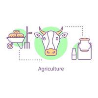 landbouw concept icoon. dagboek en veehouderij idee dunne lijn illustratie. vector geïsoleerde overzichtstekening