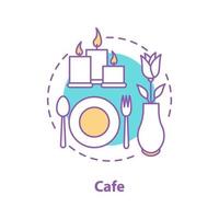 café of restaurant concept icoon. bijzondere gelegenheid. eerste date idee dunne lijn illustratie. romantisch avondmaal. vector geïsoleerde overzichtstekening