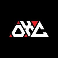 oxc driehoek brief logo ontwerp met driehoekige vorm. oxc driehoek logo ontwerp monogram. oxc driehoek vector logo sjabloon met rode kleur. oxc driehoekig logo eenvoudig, elegant en luxueus logo. oxc