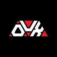 oux driehoek brief logo ontwerp met driehoekige vorm. oux driehoek logo ontwerp monogram. oux driehoek vector logo sjabloon met rode kleur. oux driehoekig logo eenvoudig, elegant en luxueus logo. oux